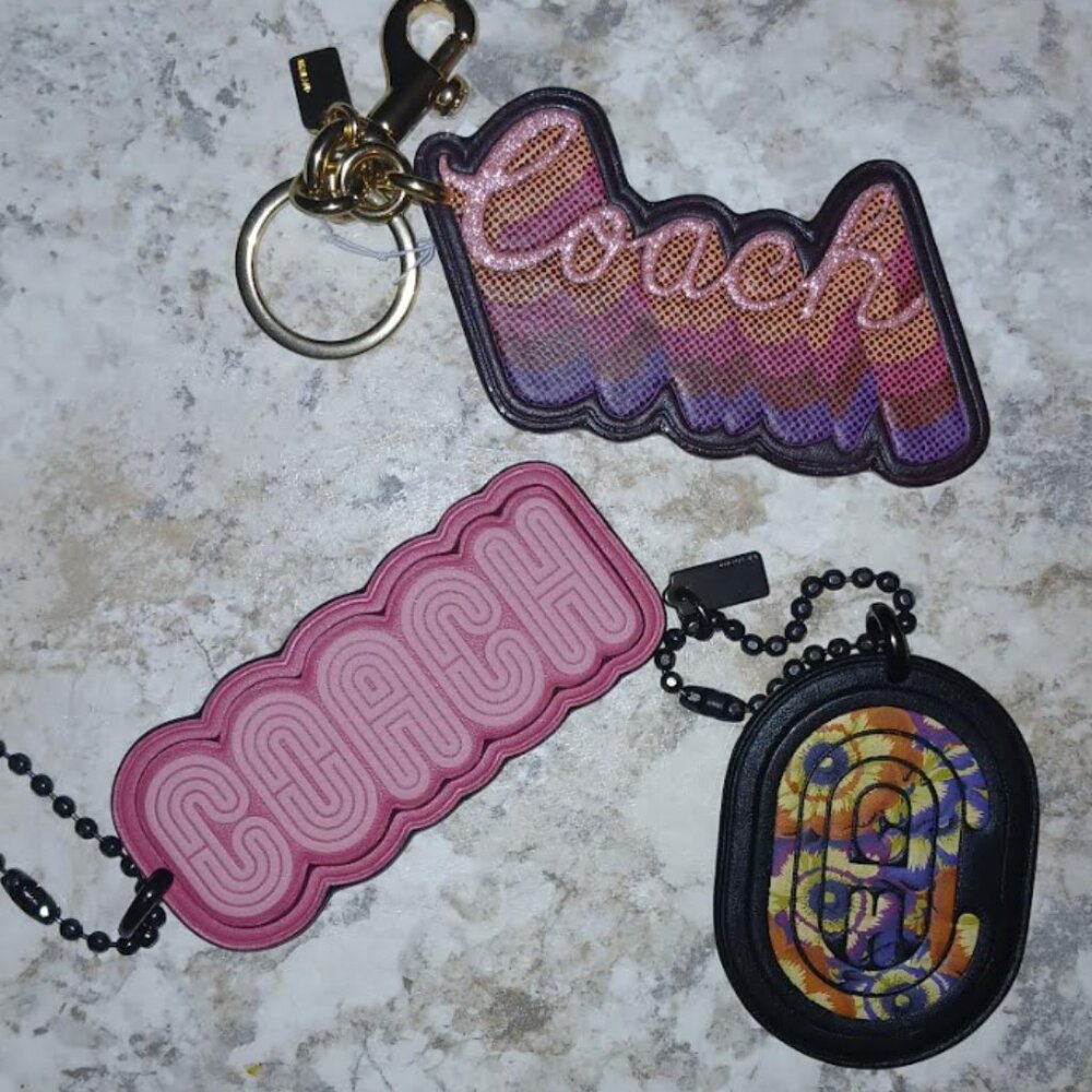 COACH Set of 3 "Coach" Bag Charms - 1 is a key chain